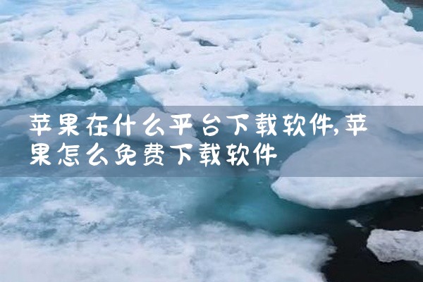 苹果在什么平台下载软件