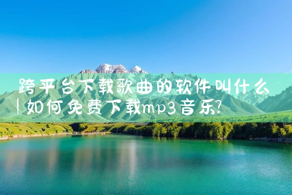 跨平台下载歌曲的软件叫什么